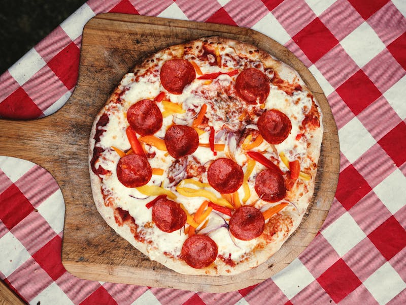 Pepperoni pizza with crispy edges for marcos catering events