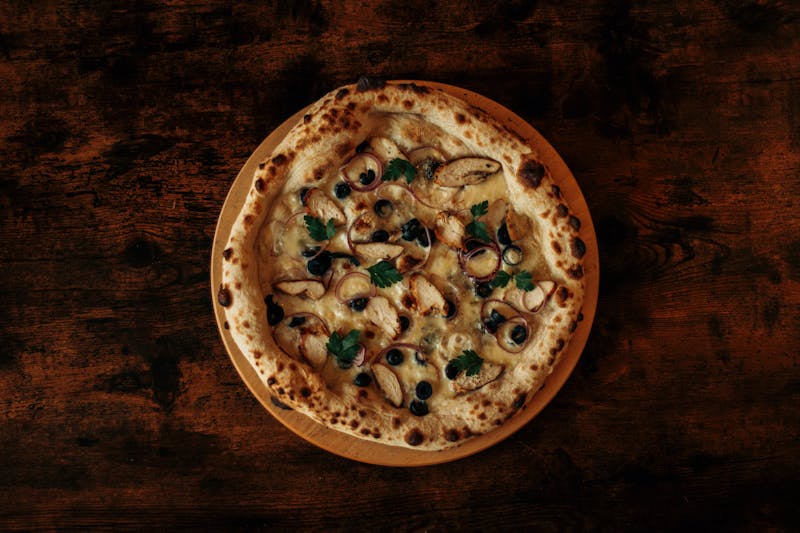 BBQ chicken pizza catering option from Marcos